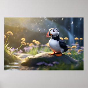Puffin Wilde Vogel Dier Rustig Vreedzaam Poster