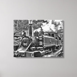 Puffing Billy Old Fashioned Steam Train Canvas Afdruk