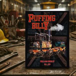 Puffing Billy Stoomtrein Engels Locomotief Bedankkaart
