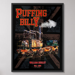 Puffing Billy Stoomtrein Engelse Locomotief Poster