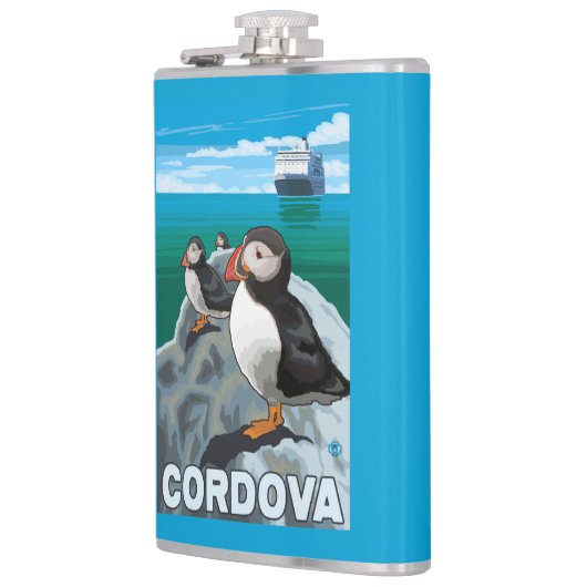 Puffins & Cruise Ship - Cordova, Alaska Heupfles (Links)