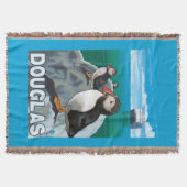 Puffins & Cruise Ship - Douglas, Alaska Deken (Voorkant)