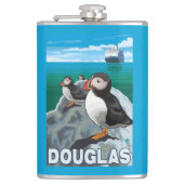 Puffins & Cruise Ship - Douglas, Alaska Heupfles (Voorkant)