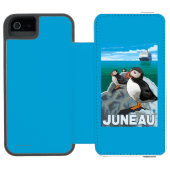 Puffins & Cruise Ship - Juneau, Alaska Incipio iPhone Portemonnee Hoesje (Agenda Open)