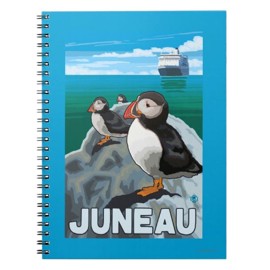 Puffins & Cruise Ship - Juneau, Alaska Notitieboek (Voorkant)