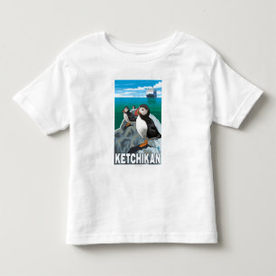 Puffins & Cruise Ship - Ketchikan, Alaska Kinder Shirts