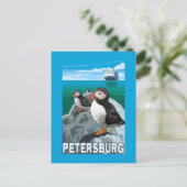 Puffins & Cruise Ship - Petersburg, Alaska Briefkaart (Staand voorkant)