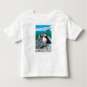 Puffins & Cruise Ship - Petersburg, Alaska Kinder Shirts