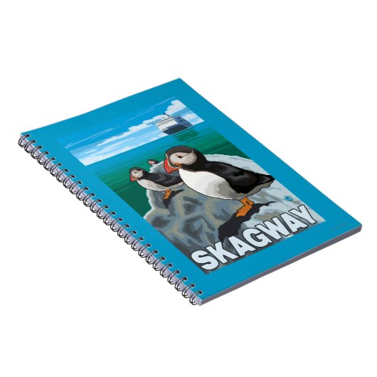 Puffins & Cruise Ship - Skagway, Alaska Notitieboek (Rechterzijde)