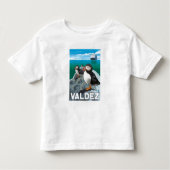 Puffins & Cruise Ship - Valdez, Alaska Kinder Shirts (Voorkant)