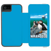 Puffins & Cruise Ship - Wrangell, Alaska Incipio iPhone Portemonnee Hoesje (Agenda Open)
