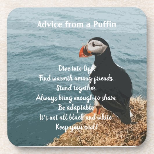 Puffins Design Beverage Coaster Bier Onderzetter (Voorkant)