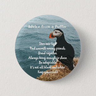 Puffins Design Button