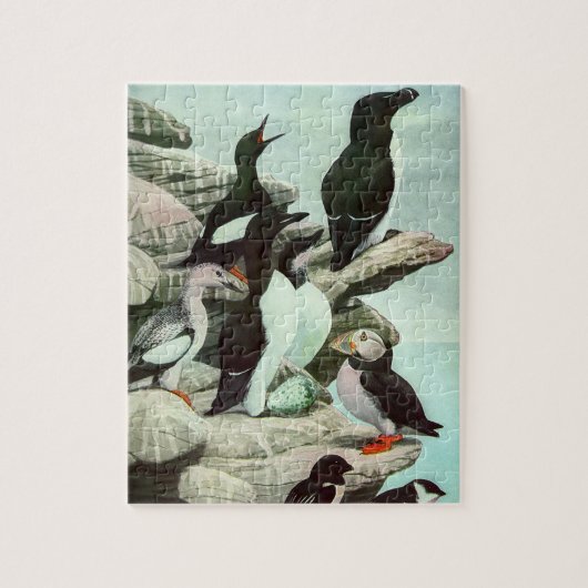  Puffins en watervogels van Louis Fuertes Legpuzzel (Verticaal)