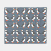 Puffins Medium Fleece Blanket Deken (Voorkant (Horizontaal))