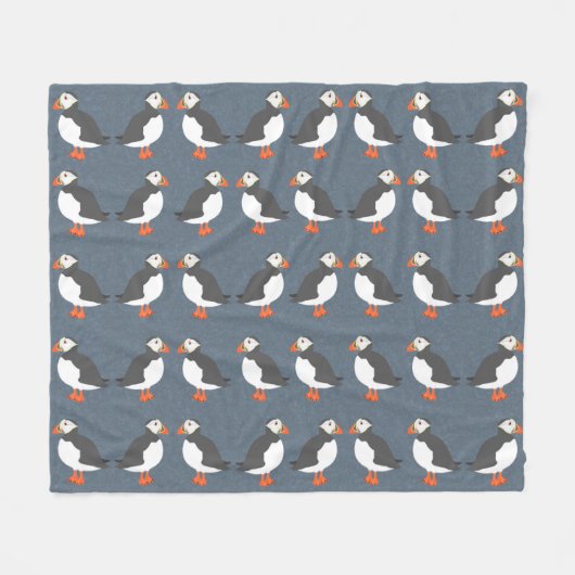 Puffins Medium Fleece Blanket Deken (Voorkant (Horizontaal))
