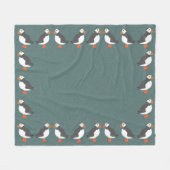 Puffins Medium Fleece Blanket Deken (Voorkant (Horizontaal))