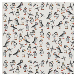 Puffins Pattern Stof