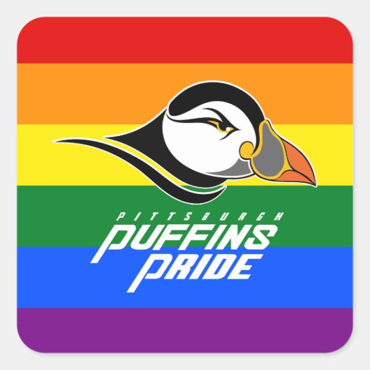 Puffins Pride Vierkante Sticker (Voorkant)
