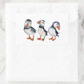 Puffins Rechthoekige Sticker (Tas)