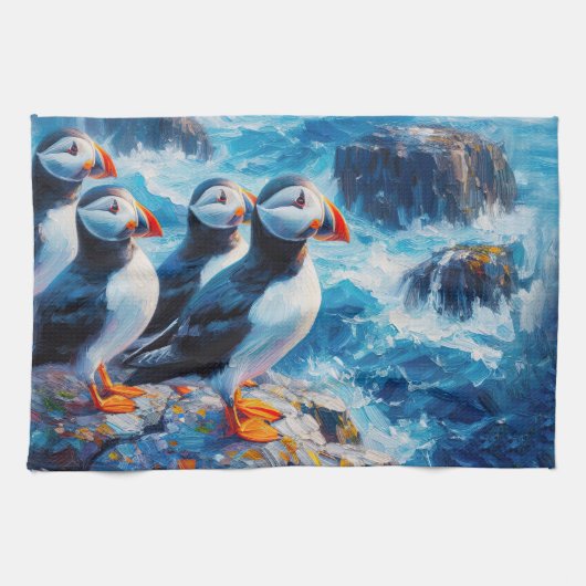 Puffins Theedoek (Horizontaal)