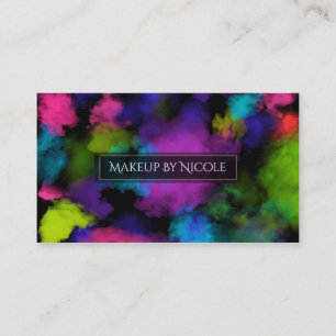 Puffs of Color Make-up Artist Beauty Salon Zwart Visitekaartje