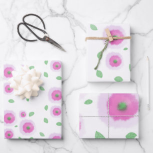 Puffy Bloemen Inpakpapier Vel