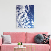 Puffy Clouds on Blue Sky Canvas Afdruk (Insitu (Woonkamer))