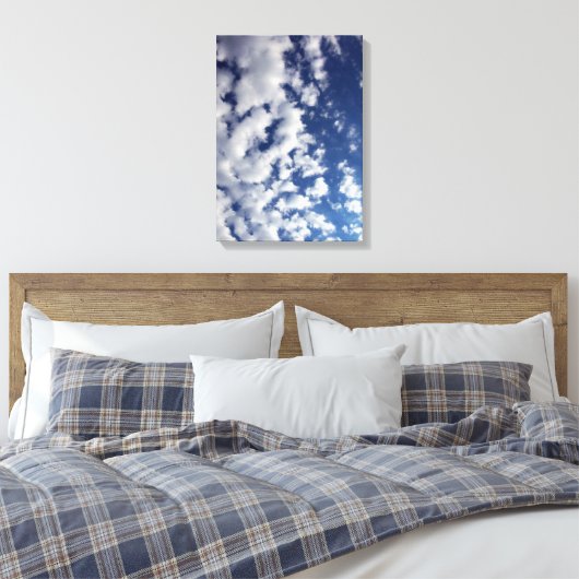 Puffy Clouds on Blue Sky Canvas Afdruk (Insitu (Slaapkamer))