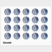 Puffy Clouds on Blue Sky Ronde Sticker (Vel)