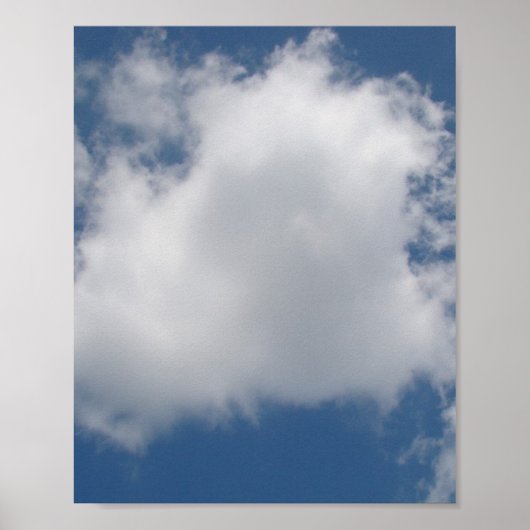 Puffy Cumulus Clouds in Blue Sky Poster (Voorkant)
