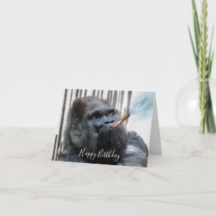 Puffy de Gorilla Sigaar Roker Verjaardag Kaart