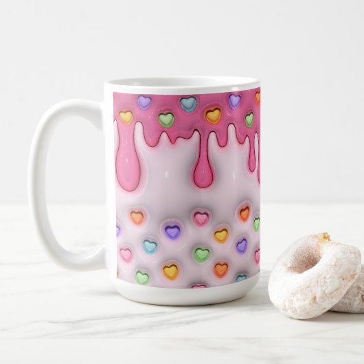 Puffy Frosting Cake met Harten Mok (Met donut)