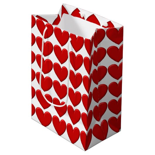 Puffy Hearts Medium Cadeauzakje (Voorkant Gekanteld)