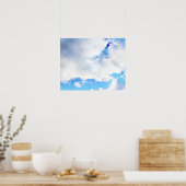 Puffy White Clouds en Blue Sky Poster (Keuken)