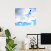 Puffy White Clouds en Blue Sky Poster (Thuiskantoor)