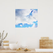 Puffy White Clouds en Blue Sky Poster (Keuken)