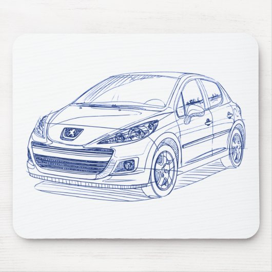 Pug 207 2010 muismat (Voorkant)