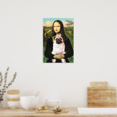 Pug 3 (muurtje) - Mona Lisa Poster (Keuken)