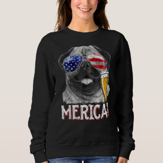 Pug 4 juli Merica Mannen Women Usa American Fl Trui