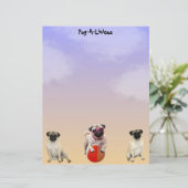 Pug-A-Licious Schattigee Pug Dog Stationery (Staand voorkant)