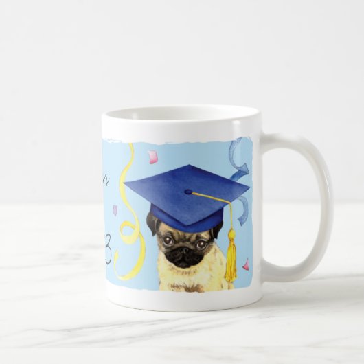 Pug Afstuderen Koffiemok (Rechts)