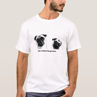 pug alien - we komen in vrede kopiëren t-shirt