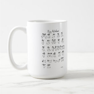 Pug Alphabet A-Z Koffiemok