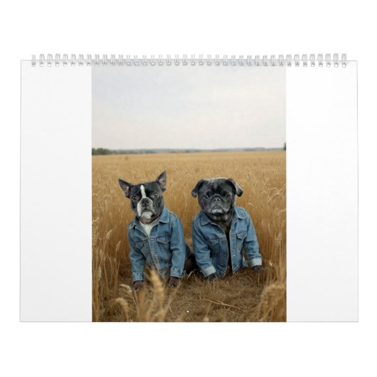 pug and Boston terrier calendar Kalender (Hoes)