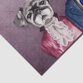Pug and Brussel Griffon Dogs in  Attire Tissuepapier (Detail)