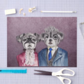 Pug and Brussel Griffon Dogs in  Attire Tissuepapier (Craft)