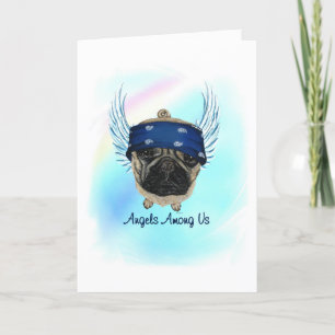 Pug Angel Dog Pet Verlies Sympathie Card Bedankkaart