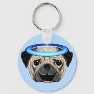Pug Angel Emoji - Angel Pug Emoji Sleutelhanger