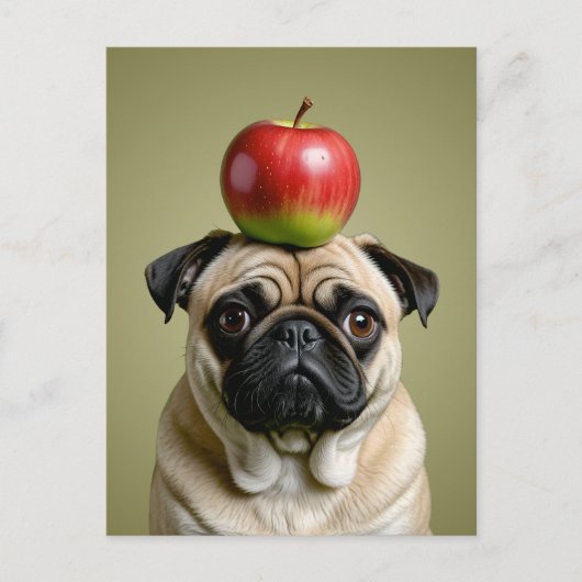 Pug Apple Feestdagenkaart (Voorkant)